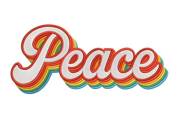 Retro Peace: Groovy Harmony for Seasonal Stitching