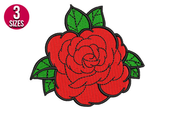 Rose Flower: A Chic, Versatile Single Flower Embroidery Design